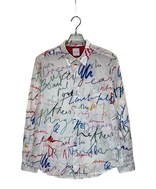 PAUL SMITH（ポールスミス）Paul Smith (ポールスミス) メッセージプリントシャツ ホワイト サイズ:Lの古着・服飾アイテム