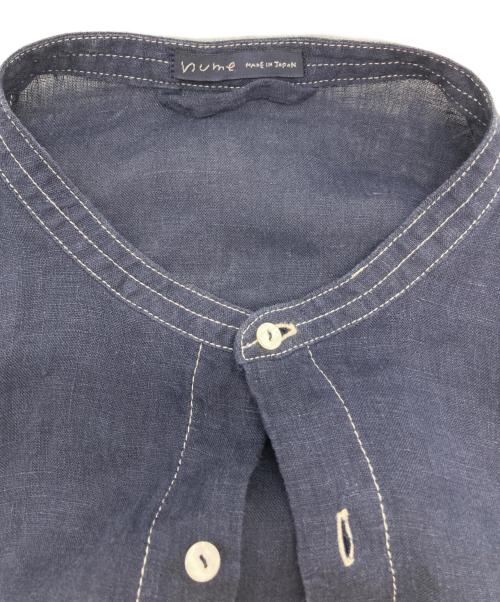NUME（ヌメ）NUME (ヌメ) リネンスタンドカラーワンピース ネイビー サイズ:SIZE 2の古着・服飾アイテム