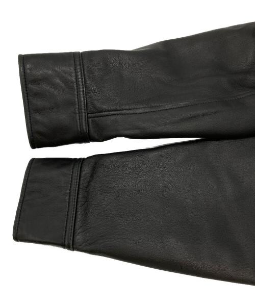 Schott（ショット）Schott (ショット) LAMB LEATHER PATCH POCKET SHIRT ブラック サイズ:Lの古着・服飾アイテム