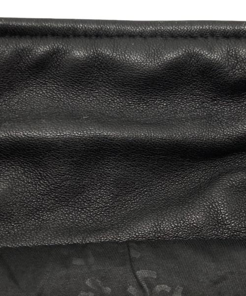 Schott（ショット）Schott (ショット) LAMB LEATHER PATCH POCKET SHIRT ブラック サイズ:Lの古着・服飾アイテム