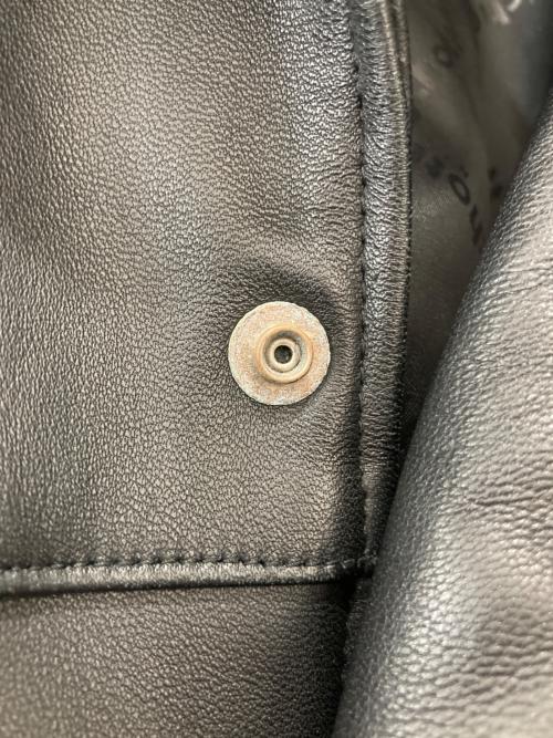 Schott（ショット）Schott (ショット) LAMB LEATHER PATCH POCKET SHIRT ブラック サイズ:Lの古着・服飾アイテム