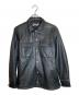 Schott（ショット）の古着「LAMB LEATHER PATCH POCKET SHIRT」｜ブラック