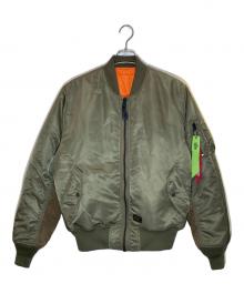 ALPHA×HUF（アルファ×ハフ）の古着「FEELS GOOD MA-1 フライトジャケット」｜カーキ