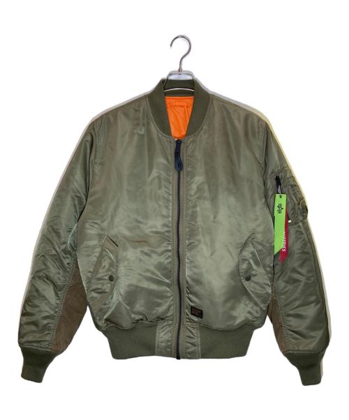 ALPHA（アルファ）ALPHA (アルファ) HUF (ハフ) FEELS GOOD MA-1 フライトジャケット カーキ サイズ:Ⅿの古着・服飾アイテム