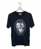 Vivienne Westwood manヴィヴィアン ウェストウッド マン）の古着「CRACKED FLORAL FRAME Tシャツ」｜ブラック