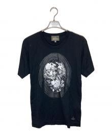 Vivienne Westwood man（ヴィヴィアン ウェストウッド マン）の古着「CRACKED FLORAL FRAME Tシャツ」｜ブラック