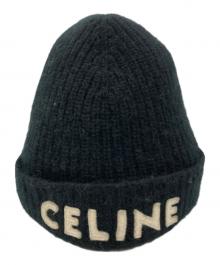 CELINE（セリーヌ）の古着「エンブロイダリーロゴニット帽」｜ブラック
