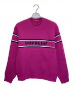 SUPREMEシュプリーム）の古着「chest stripe sweater」｜ピンク
