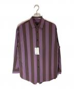 LOEFFロエフ）の古着「ストライプシャツ」｜パープル×ブラウン