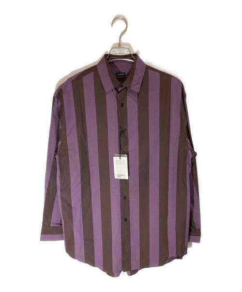 LOEFF（ロエフ）LOEFF (ロエフ) ストライプシャツ パープル×ブラウン サイズ:SIZE 1の古着・服飾アイテム