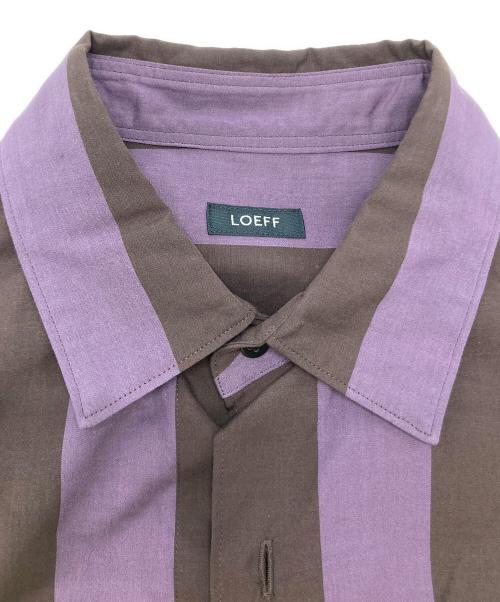 LOEFF（ロエフ）LOEFF (ロエフ) ストライプシャツ パープル×ブラウン サイズ:SIZE 1の古着・服飾アイテム
