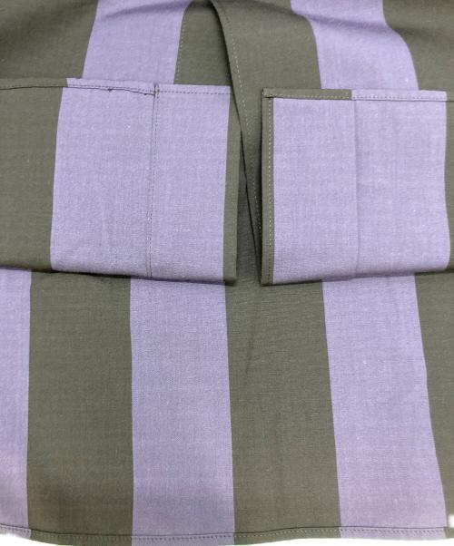 LOEFF（ロエフ）LOEFF (ロエフ) ストライプシャツ パープル×ブラウン サイズ:SIZE 1の古着・服飾アイテム