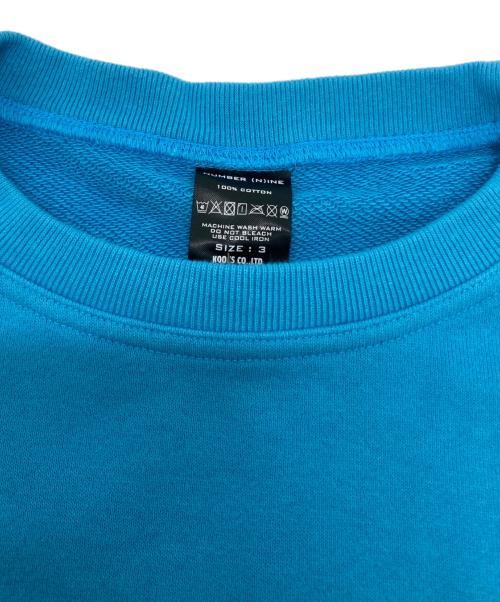 NUMBER (N)INE（ナンバーナイン）NUMBER (N)INE (ナンバーナイン) クルーネックスウェット ブルー サイズ:SIZE 3の古着・服飾アイテム
