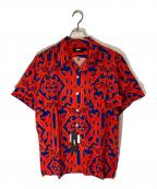 myneマイン）の古着「Monogram H/S Shirt」｜レッド×ブルー