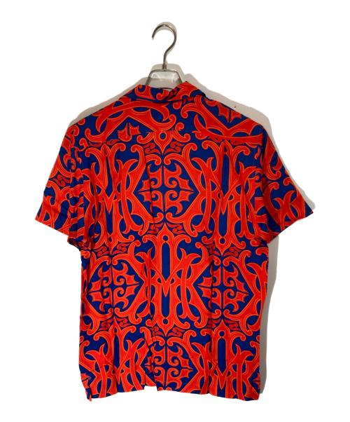 myne（マイン）MYNE (マイン) Monogram H/S Shirt レッド×ブルー サイズ:Ⅿの古着・服飾アイテム