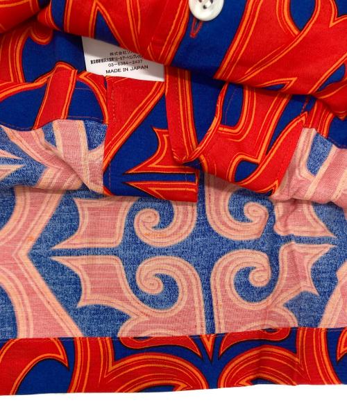 myne（マイン）MYNE (マイン) Monogram H/S Shirt レッド×ブルー サイズ:Ⅿの古着・服飾アイテム