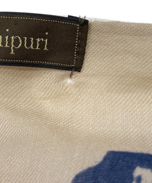 manipuri（マニプリ）manipuri (マニプリ) 総柄ストール120 ベージュ×ブルー サイズ:-の古着・服飾アイテム