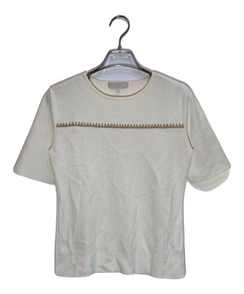 EPOCA（エポカ）EPOCA (エポカ) トリミングニット プルオーバー ホワイト サイズ:40の古着・服飾アイテム