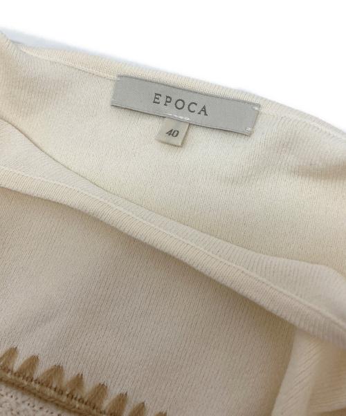 EPOCA（エポカ）EPOCA (エポカ) トリミングニット プルオーバー ホワイト サイズ:40の古着・服飾アイテム