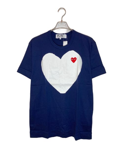 PLAY COMME des GARCONS（プレイコムデギャルソン）PLAY COMME des GARCONS (プレイコムデギャルソン) レッドワッペン・ホワイト・ハート・Tシャツ ネイビー サイズ:XLの古着・服飾アイテム