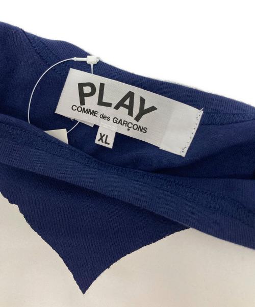 PLAY COMME des GARCONS（プレイコムデギャルソン）PLAY COMME des GARCONS (プレイコムデギャルソン) レッドワッペン・ホワイト・ハート・Tシャツ ネイビー サイズ:XLの古着・服飾アイテム