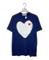 PLAY COMME des GARCONS（プレイコムデギャルソン）の古着「レッドワッペン・ホワイト・ハート・Tシャツ」｜ネイビー