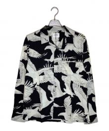 THE CRIMIE（ザ クライミー）の古着「SHADOW EAGLE LONG SLEEVE SHIRT」｜ホワイト×ブラック