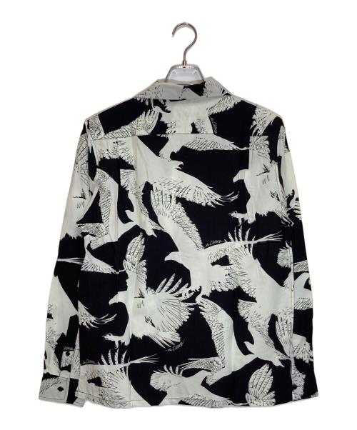 THE CRIMIE（ザ クライミー）THE CRIMIE (ザ クライミー) SHADOW EAGLE LONG SLEEVE SHIRT ホワイト×ブラック サイズ:Ⅿの古着・服飾アイテム