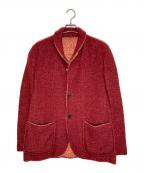 ISSEY MIYAKE MENイッセイミヤケメン）の古着「縮絨ニットジャケット」｜レッド