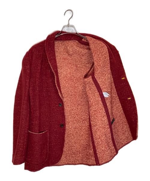 ISSEY MIYAKE MEN（イッセイミヤケメン）ISSEY MIYAKE MEN (イッセイミヤケメン) 縮絨ニットジャケット レッド サイズ:SIZE 2の古着・服飾アイテム