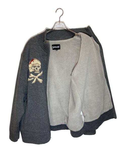 Schott（ショット）Schott (ショット) SKULL DRIVERS KNIT グレー サイズ:SIZE 2XLの古着・服飾アイテム