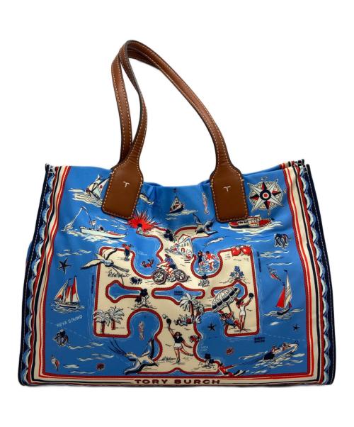TORY BURCH（トリーバーチ）TORY BURCH (トリーバーチ) エラプリントトートバッグ ブルー サイズ:-の古着・服飾アイテム