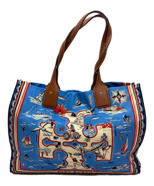 TORY BURCH（トリーバーチ）TORY BURCH (トリーバーチ) エラプリントトートバッグ ブルー サイズ:-の古着・服飾アイテム