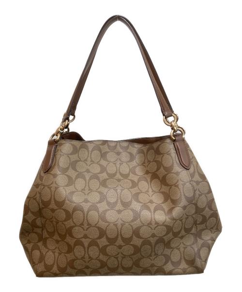 COACH（コーチ）COACH (コーチ) ハリーシグネチャートートバッグ ベージュ×ブラウンの古着・服飾アイテム