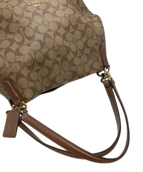 COACH（コーチ）COACH (コーチ) ハリーシグネチャートートバッグ ベージュ×ブラウンの古着・服飾アイテム