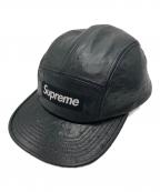 SUPREMEシュプリーム）の古着「Ostrich Embossed Leather GORE-TEX Camp Cap」｜ブラック