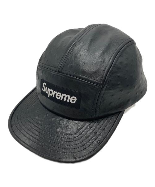 SUPREME（シュプリーム）Supreme (シュプリーム) Ostrich Embossed Leather GORE-TEX Camp Cap ブラック サイズ:-の古着・服飾アイテム