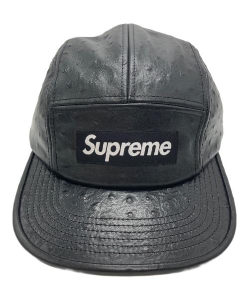 SUPREME（シュプリーム）Supreme (シュプリーム) Ostrich Embossed Leather GORE-TEX Camp Cap ブラック サイズ:-の古着・服飾アイテム