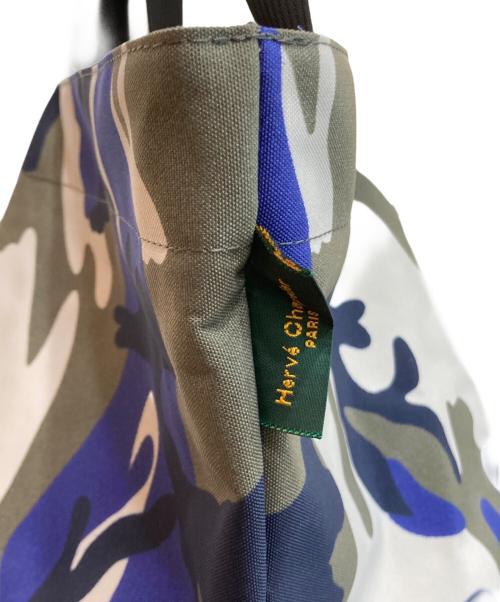 Herve Chapelier（エルベシャプリエ）Herve Chapelier (エルベシャプリエ) カモガラ舟形トートバッグ ブルーの古着・服飾アイテム