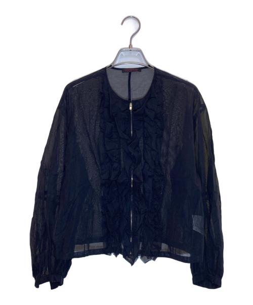 TOMORROW LAND collection（トゥモローランドコレクション）TOMORROW LAND collection (トゥモローランドコレクション) ルコットンオーガンジー ジップアップブラウス ブラック サイズ:SIZE S (36)の古着・服飾アイテム