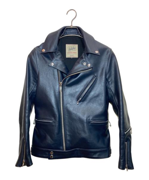 666 LEATHER  WEAR（トリプルシックス レザーウェア）666 LEATHER  WEAR (トリプルシックス レザーウェア) ライダースジャケット ネイビー サイズ:34の古着・服飾アイテム