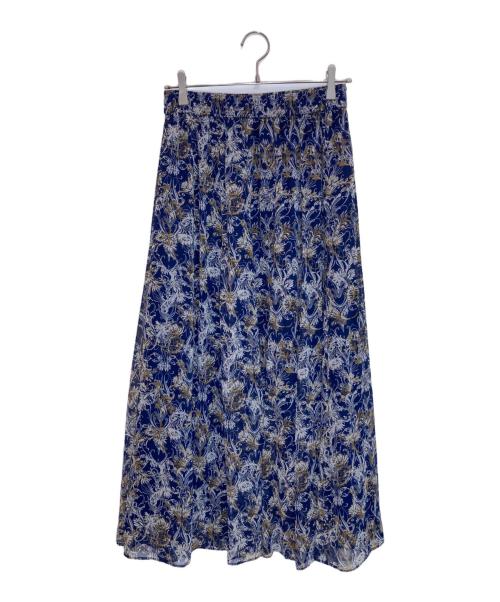 自由区（ジユウク）自由区 (ジユウク) ドローイングフラワープリントスカート ネイビー サイズ:SIZE 38 未使用品の古着・服飾アイテム