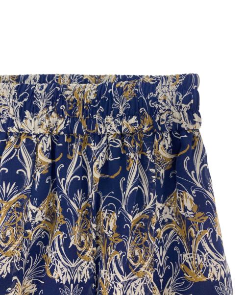 自由区（ジユウク）自由区 (ジユウク) ドローイングフラワープリントスカート ネイビー サイズ:SIZE 38 未使用品の古着・服飾アイテム
