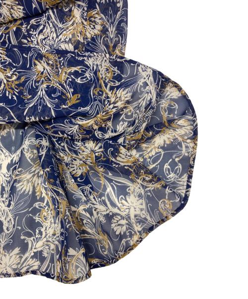 自由区（ジユウク）自由区 (ジユウク) ドローイングフラワープリントスカート ネイビー サイズ:SIZE 38 未使用品の古着・服飾アイテム