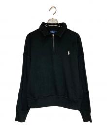 POLO RALPH LAUREN（ポロ・ラルフローレン）の古着「ハーフジップスウェット」｜ブラック