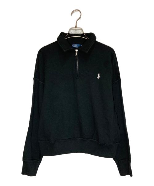 POLO RALPH LAUREN（ポロ・ラルフローレン）POLO RALPH LAUREN (ポロ・ラルフローレン) ハーフジップスウェット ブラック サイズ:Sの古着・服飾アイテム