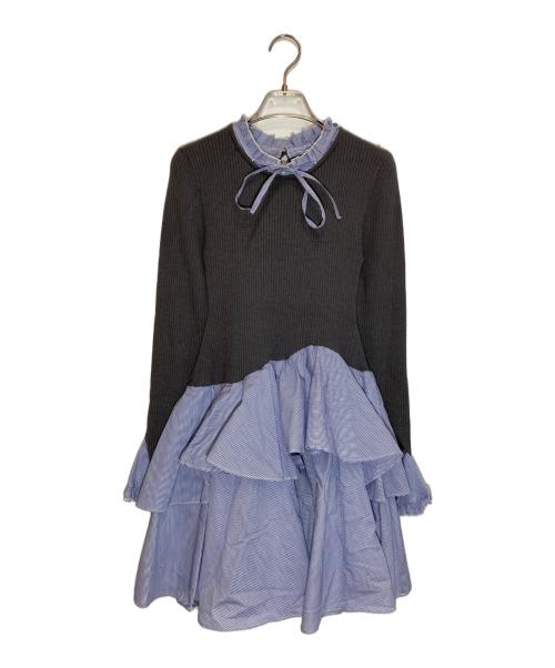 Snidel（スナイデル）Snidel (スナイデル) Sustainableドッキングミニニットワンピース グレー×ブルー サイズ:SIZE ONE SIZE 未使用品の古着・服飾アイテム