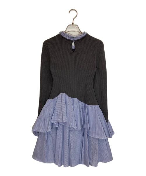 Snidel（スナイデル）Snidel (スナイデル) Sustainableドッキングミニニットワンピース グレー×ブルー サイズ:SIZE ONE SIZE 未使用品の古着・服飾アイテム