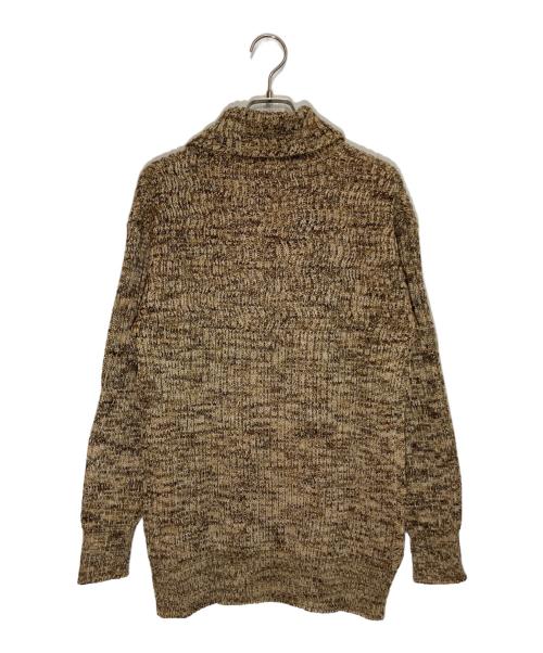 Yves Saint Laurent（イヴサンローラン）Yves Saint Laurent (イヴサンローラン) ショールカラーウールニット ブラウン×ベージュ サイズ:Ⅿの古着・服飾アイテム
