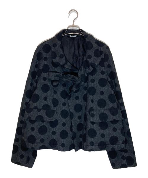 BLACK COMME des GARCONS（ブラックコムデギャルソン）BLACK COMME des GARCONS (ブラックコムデギャルソン) ポルカドットウール混ジャケット ブラック サイズ:Ⅿの古着・服飾アイテム